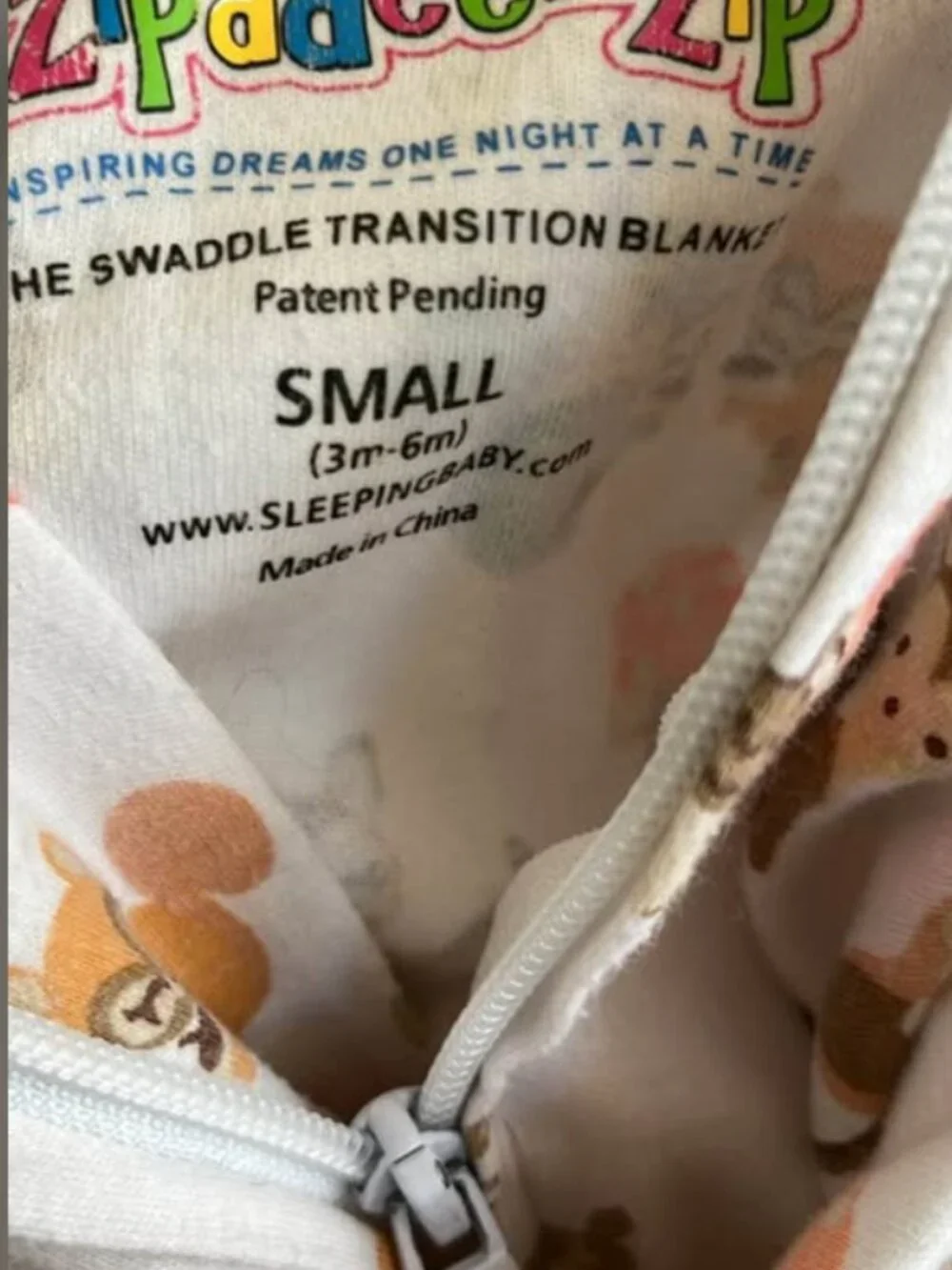 Zipadee-Zoo Zipadee-Zip Swaddle  Small 3-6 Months